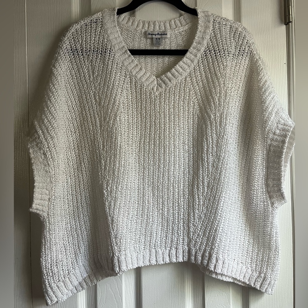 Tommy Bahama Kimono V Neck Open Knit Sweater Medium